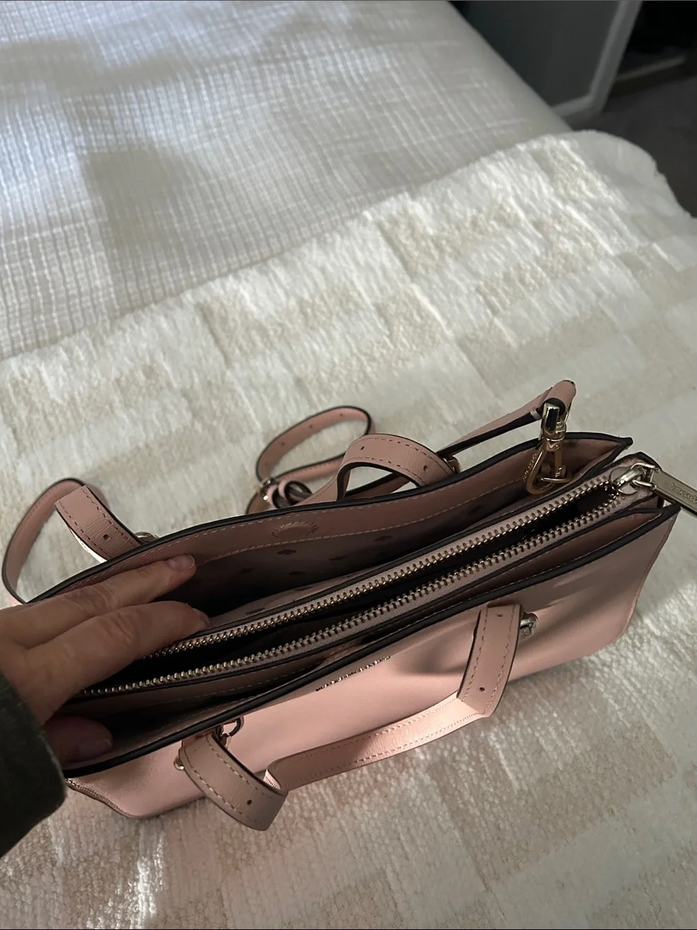 kate spade Powder Pink Leather Satchel with Gold Hardware